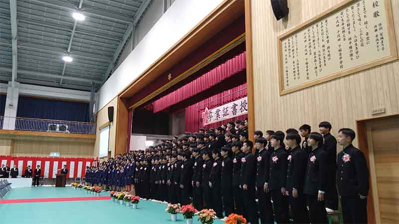 写真:かすみがうら市立下稲吉中学校の卒業式が、新体育館で行われました。の写真